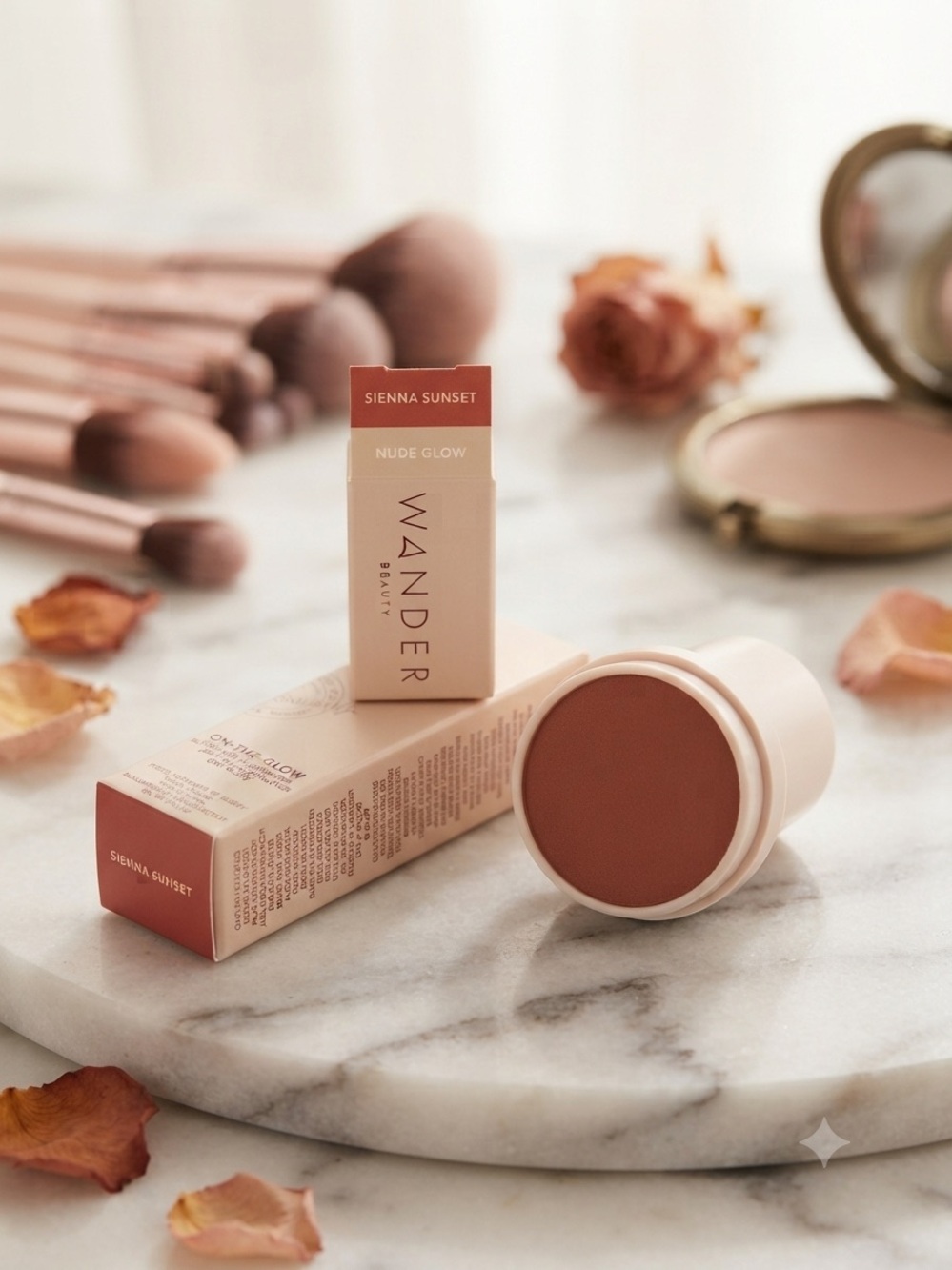 Wander Beauty Nude Glow Cream Blush - Sienna Sunset Warm Brown